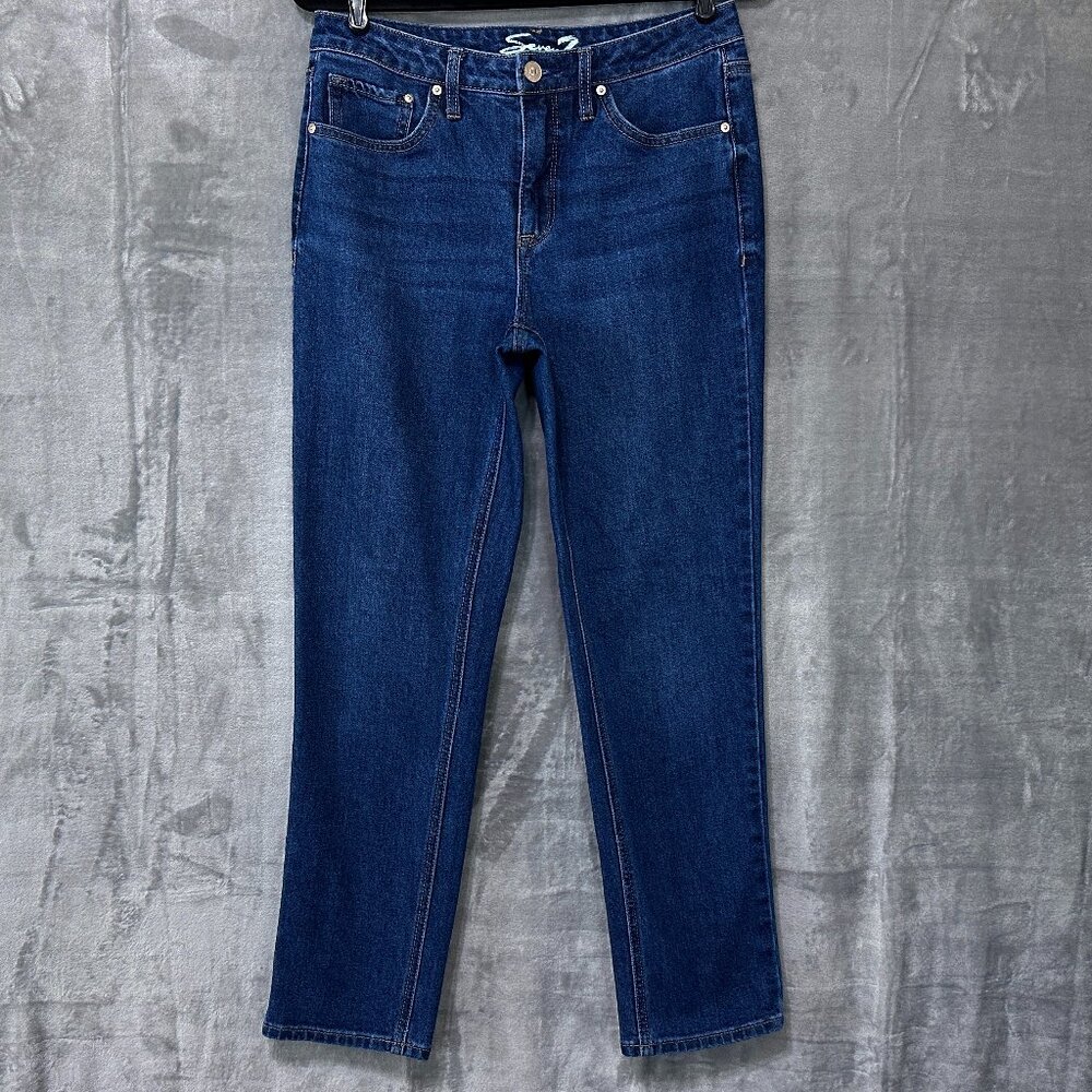 Seven7 Slim Straight Size 4 Dark Wash Jeans